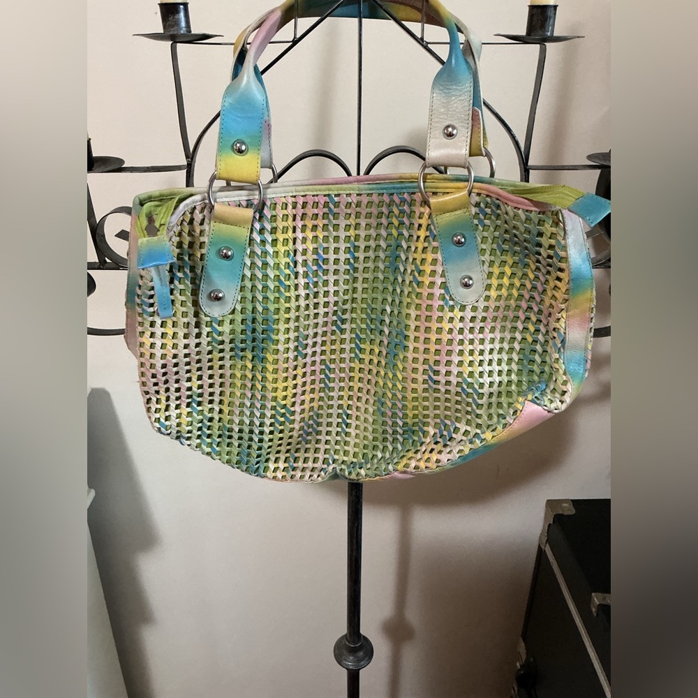 SHARIF Studio Vintage Multicolor Pastel Woven Women's Bag